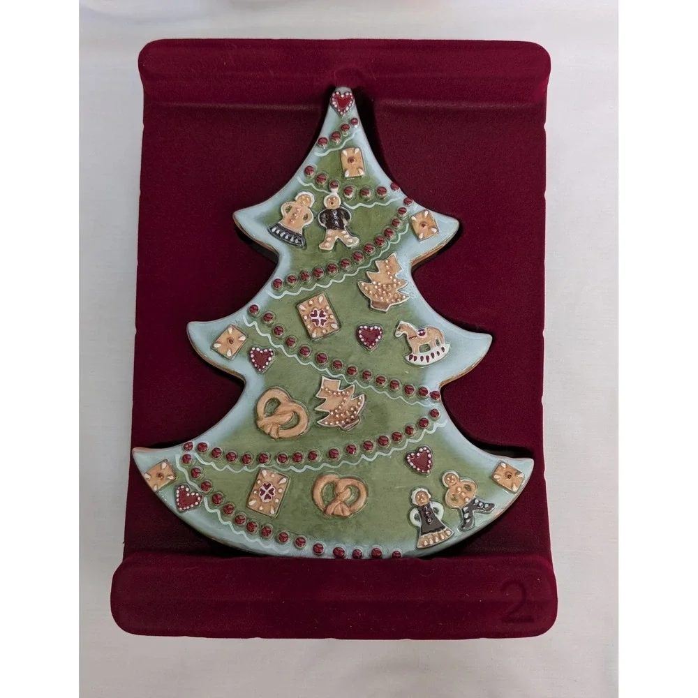 Villeroy & Boch Double Sided Christmas Tree Candle Holder‎ Pillar Ceramic 8